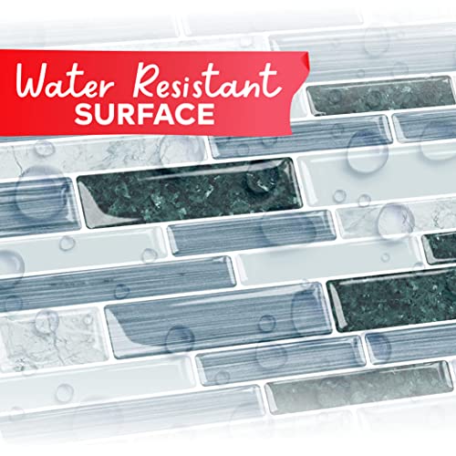 Xfasten Peel And Stick Backsplash For Kitchen 10Pcs 12” X 12” W/Mini Cutter Light Blue Backsplash Tile For Kitchen Peel And Stick Tiles Self Adhesive Tile For Kitchen, Stick On Backsplash For Kitchen #TOP7