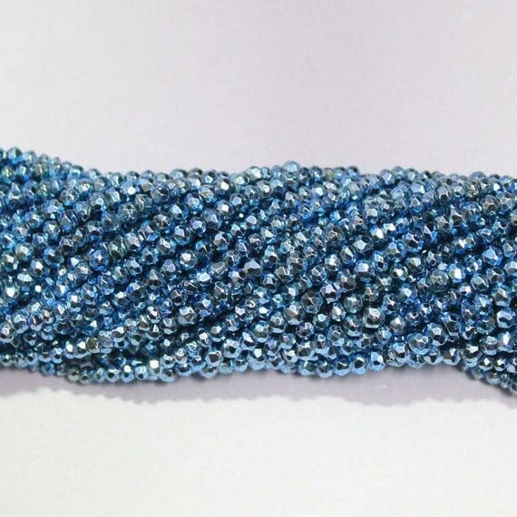 Perles pyrite bleue LKBEADS micro rondelles de 3mm pour réparer et personnaliser un collier