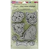 Stampendous cling pop up puppies rubber stamp set