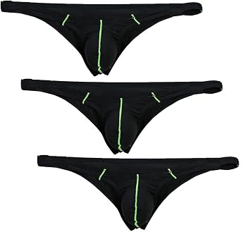 COMLIFE Mens Ice Silk Low Rise Thong Briefs Underwear Half Back Coverage Panties