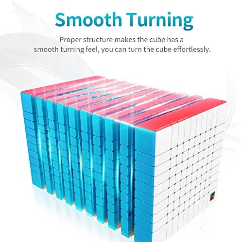Miniatura 7 de Willking MoYu Meilong - Cubo de rompecabezas de velocidad de 10 x 10 pulgadas, cubos mágicos Moyu sin calcomanías, MEILONG de 10 x 10 x 10 pulgadas,