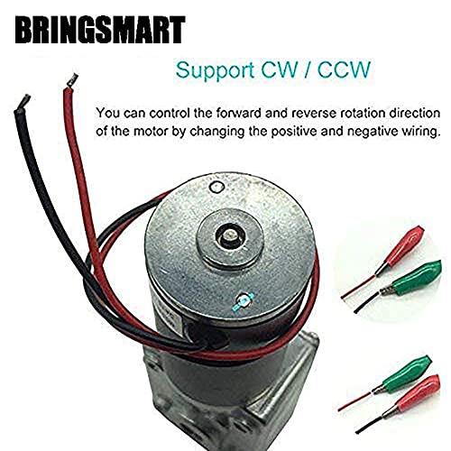 BRINGSMART 12V 16rpm DC Worm Gear Motor 70kg.cm High Torque Turbine Electric Gearbox Motor Self-Locking Reversed Mini Engine Geared Motor for DIY Robot Door Lock Curtain Machine (12V 16rpm) by BRINGSMART - Image 6