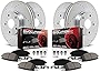 Power Stop K1715 Front and Rear Z23 Carbon Fiber Brake Pads with Drilled & Slotted Brake Rotors Kit