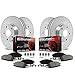 Power Stop K1545 Front and Rear Z23 Carbon Fiber Brake Pads with Drilled & Slotted Brake Rotors Kit