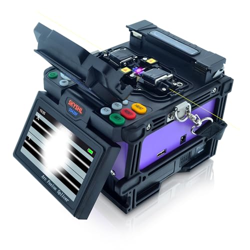 Image of Core Alignment Optical Fiber Fusion Splicer (with 5pairs Electrodes+Car Charger+Fiber Cleaver Kit) Low Splice Loss Auto Focus Fiber Splicing Welding Machine With 4.3 inch Touch Screen(SS428F-512)