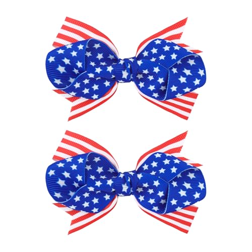Pinzas de cabello con diseño bandera americana 2 piezas miniatura 1