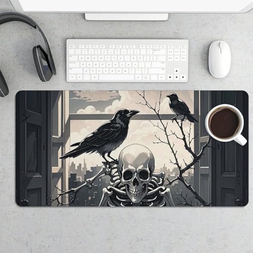 A Raven on The Windowsill�f�X�N�p�b�h�v���e�N�^�[ �m���X���b�v�Q�[���f�X�N�}�b�g �h���f�X�N�g�b�v�}�b�g �L�[�{�[�h�ƃ}�E�X�p ��^�}�E�X�p�b�h ���炩�ȃ��C�e�B���O�p�b�h �z�[���I�t�B�X���[�N�p (23.6 x 13.8)