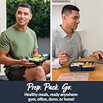 Bentgo Prep - 20-Piece 3-Compartment Reusable Meal Prep Containers with Lids, PFAS & BPA Free Materials, Durable, Microwave, Freezer, & Dishwasher Safe To Go Food Storage (Navy Blue) - Image 3