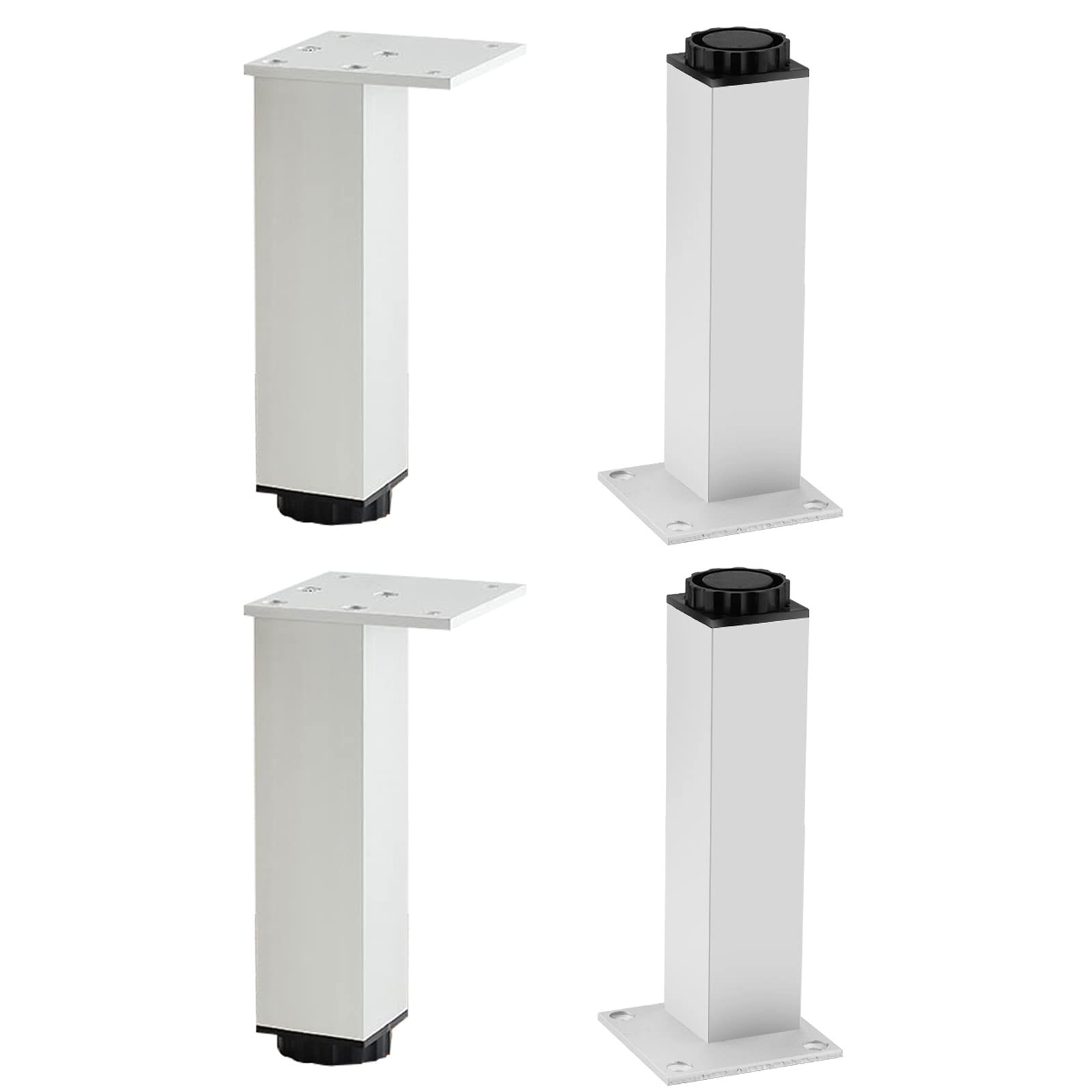 OIFAODAO Stainless steel access door， Aluminum Alloy Support Feet,with Screws,4 Pieces of for Sofa Chair,Bedside Table Replaceable Legs(Silver,10cm(3.9in))