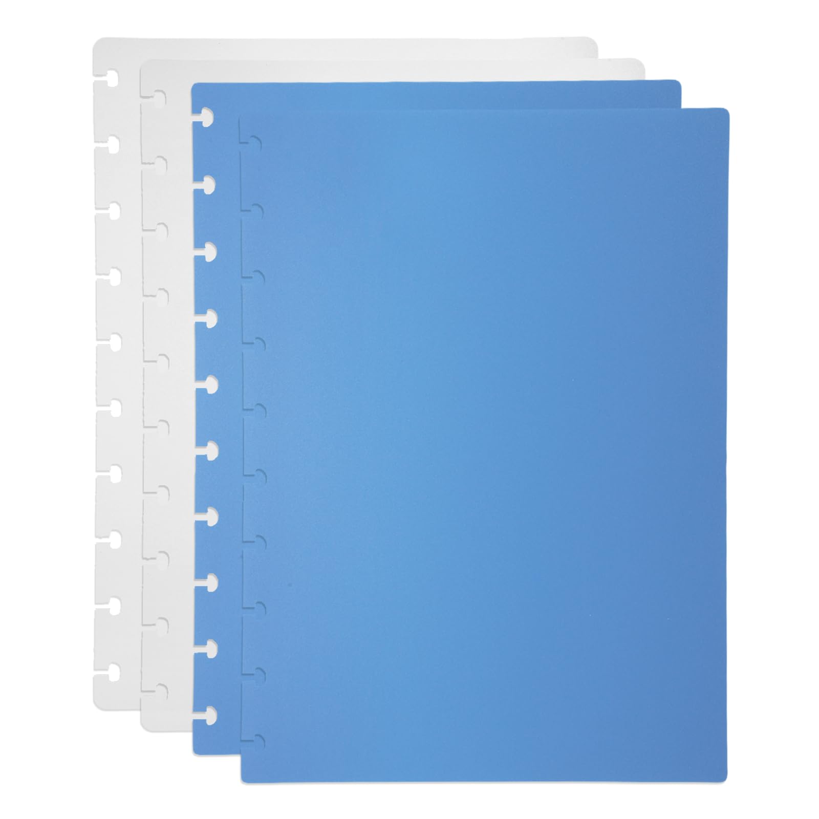 PATIKIL 1 Set Discbound Notebook Cover, 10 x 7.1 B5 Letter Size PP Disc Planner Cover for Notebook Planner Office Product, White/B;ue โ image 1