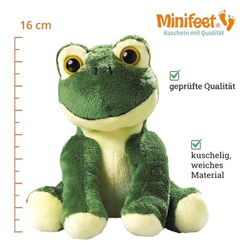 Minifeet Frosch Arwin - das Kuscheltier für alle Anlässe, TÜV-geprüft und bereit für gemütliche Kuschelzeiten