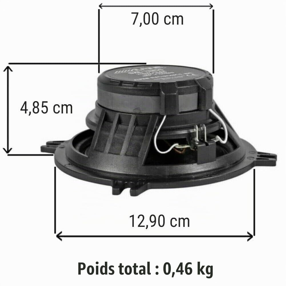 KIT Set pour Alpine SXE-1350S Système 2 Voies 13,00 cm 130 mm 5" Haut-parleurs Gris 40 Watts rms et 250 Watts Max impédance 4 ohm, par Paire + 5 Autocollants gratuits