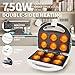 DSP Mini Donut Maker - Non-Stick, Cool Touch Electric Doughnut Machine for Mini Donuts - Perfect for Breakfast, Snacks & Desserts (White, 6 Donuts)