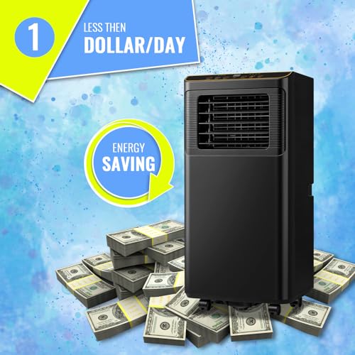 Image of 8000 BTU Portable Air Conditioner 3 In 1 Portable AC with Remote Control Dehumidifier, Fan Mode Suit for Room up to 250 Sq. ft Black
