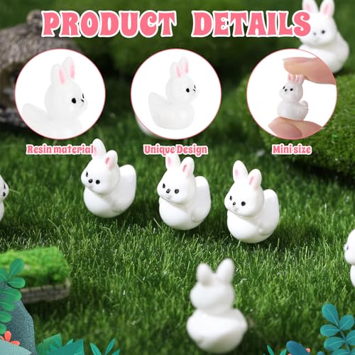 Image of 50 Pcs Rabbit Ducks Toy Figures, Mini Rabbit Resin Ducks Bulk, Tiny Rabbits Figurine Dress up Duck Toy for Party Favors (Rabbits)