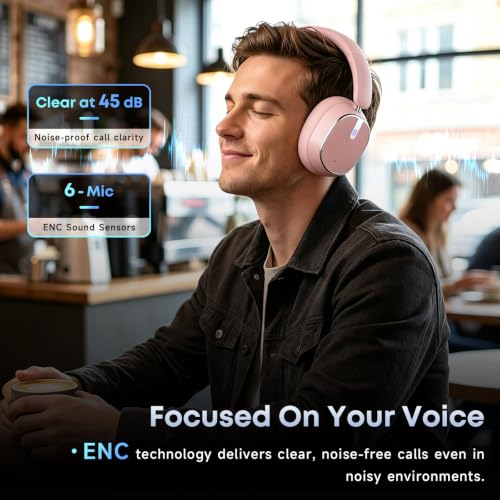 Image of Active Noise Cancelling Bluetooth Headphones, Over Ear Wireless Headphones