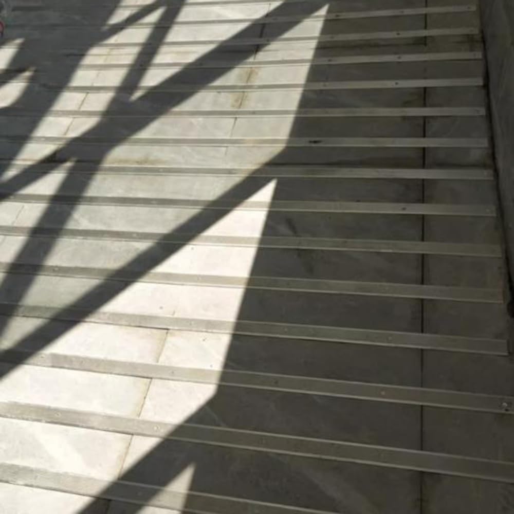 Perfil De Borde De Escalera Aluminio，100×4CM Antideslizante Tira De Borde De Escalera，Perfil De Protección para Borde De Escalón - Plateado