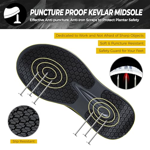 Image of Waterproof Steel Toe Shoes for Men Women Work Shoe Lightweight Safety Sneakers Comfortable Puncture Proof Shoe Zapatos Punta de Acero para Hombres Black