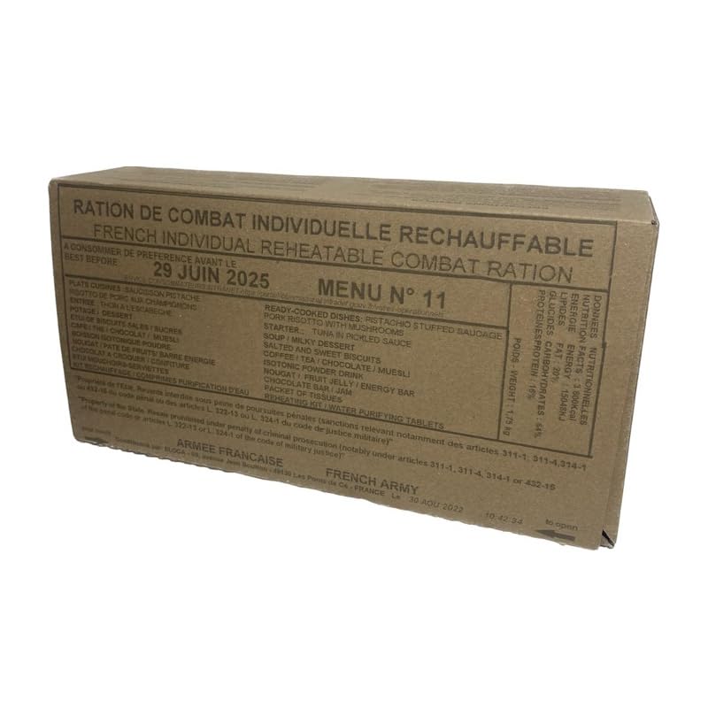 Ration de combat 24 heures sur les forces armées françaises RCIR MRE - THT 2025/2026