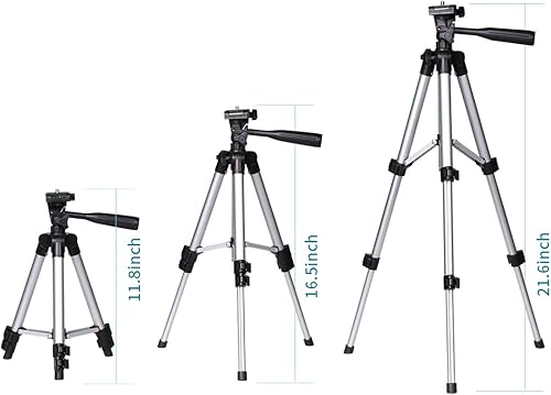 Miniatura 5 de Trípode extensible para escritorio, trípode de cámara ajustable para cámara/teléfono/cámara web con soporte para teléfono y bolsa para transmisión
