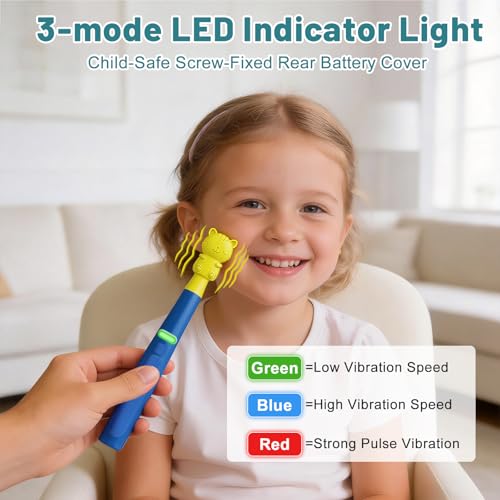 Oral Sensory Vibration Tool Oral Motor Sensory Stimulation Kit with 8 Textured Silicone Heads, 3 Vibration Modes for Autism, Speech Therapy, Self Feeding Stimulation & Calm Sensory Needs - Blue - Image 5