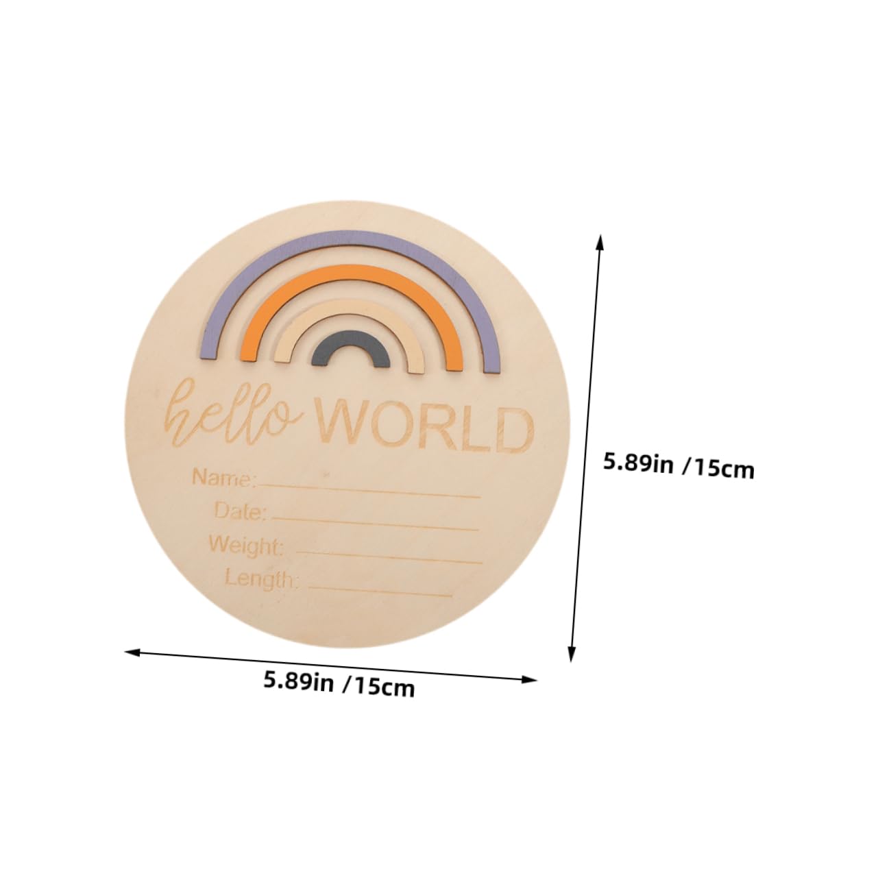 Totority Monthly Milestone Wooden Circle Baby Milestone Markers Nursery Name Sign for Girls Photo Prop