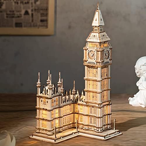 ROBOTIME 3D Puzzle for Adults Wooden Craft Kits for Teens DIY Construction Model Kit with LED Light to Build Educational Big Ben Set Toys Birthday Gifts 9 51+ME5nDUlL. AC