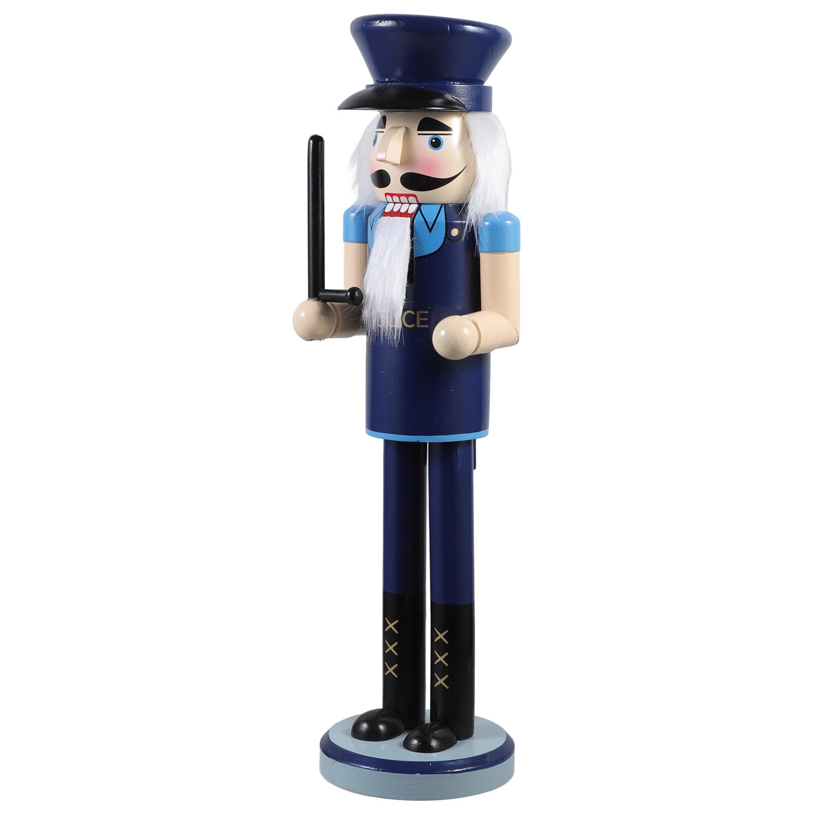 Casse-Noisette Bois Bleu Police 38 Cm : Cadeau de Noël Idéal