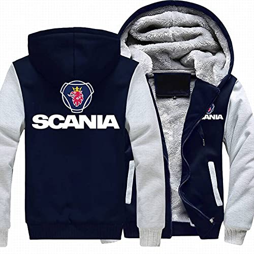 SPONYBORTY Hombre Hoodie Terciopelo SCA-nia Sudaderas Chaqueta Cálida Informal Cover