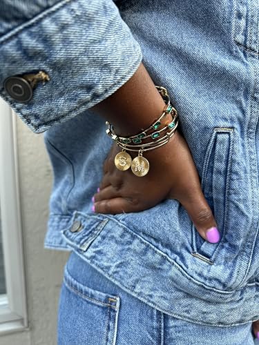 Image of Alex and Ani Initial I Pave Starburst Texture Bangle