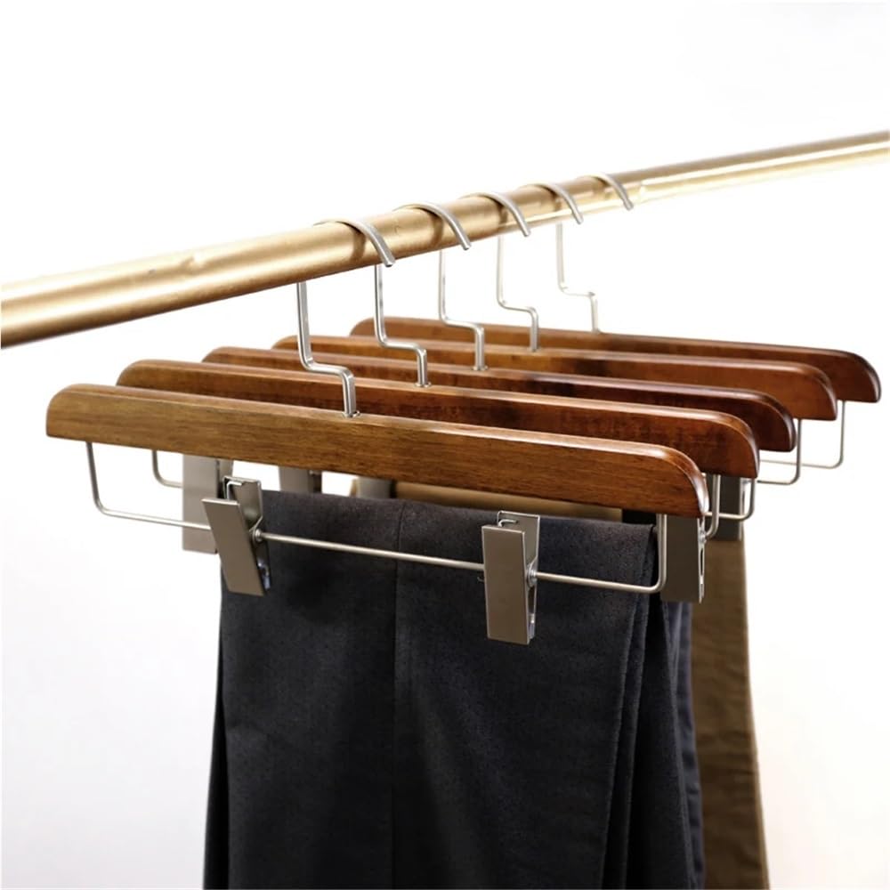 Perchas de Madera for Pantalones, Perchas for Faldas con Clip Ajustable, Organizador multifunción for guardarropa, Perchas for Abrigos(One Size,A)