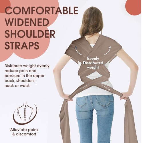 Tragetuch Baby Neugeboren, Kleinkind All-in-1 Stretchy Wrap Carrier, Premium Babytragetuch Wickeltuch, Wrap Trage Babyausstattung, Baby Sling, Baby Tragetuch für Neugeborene & Kleinkind Baby (Khaki)