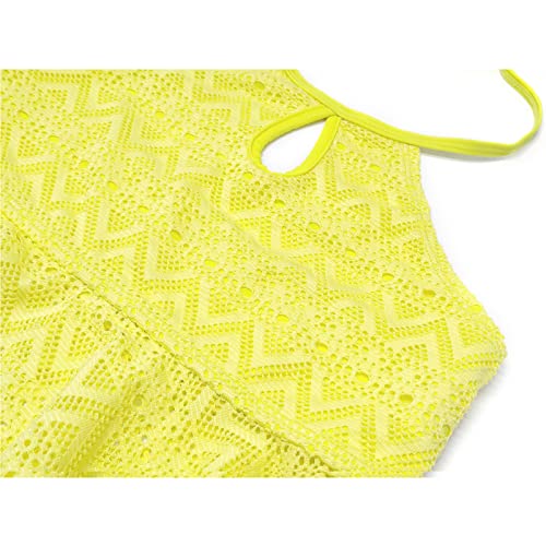 Image of SHEKINI Girls Bathing Suit Ruffles Flounce Swimsuit Crochet Two Piece Bikini Set
