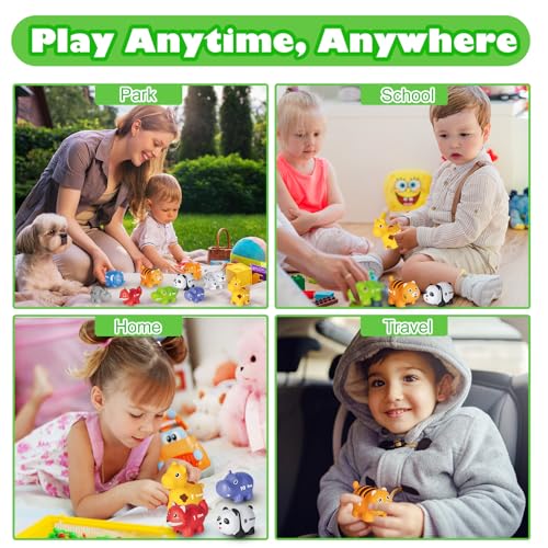 Image of Learning Toys for 2 3 4 Year Old, 20 Pcs Number Matching Game with Digital English, 10 Different Animal Figures, Preschool Activities Montessori Fine Motor Toys for Toddlers Kids