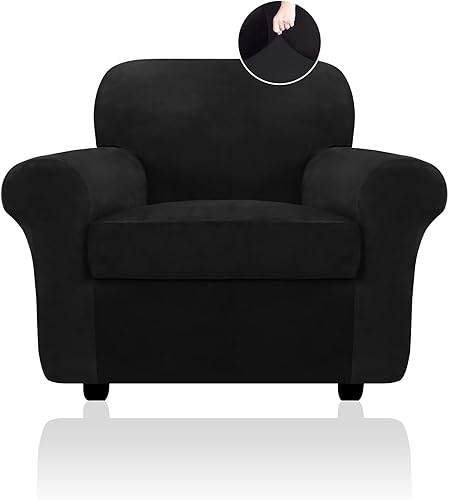 Miniatura 59 de FestiCorp Funda de sofá de terciopelo para perros, fundas elásticas para sofá, fundas gruesas para mascotas, funda para silla lavable, sillón, gris