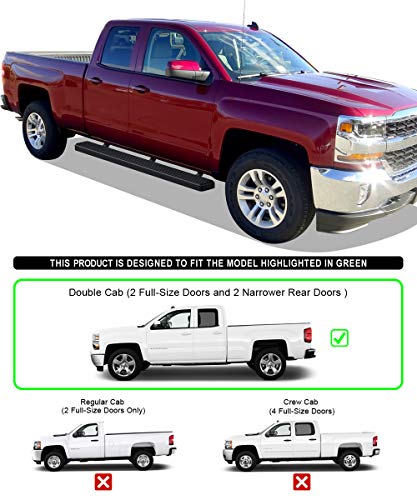 Estribos Running Board 6" Negro para Chevy Silverado/GMC Sierra 2007-2018 miniatura 6