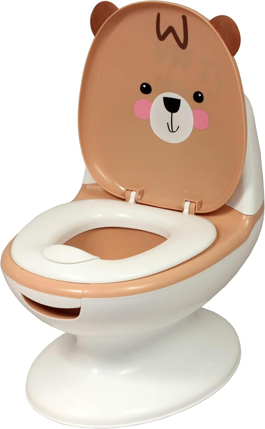 Bambisol – Pot Éducatif Bébé, Mini Toilettes avec Chasse d’Eau Sonore, Cuvette Amovible, Protection Anti-Projection, Compartiment Lingettes – Dès 12 Mois (20 kg max) - Marron