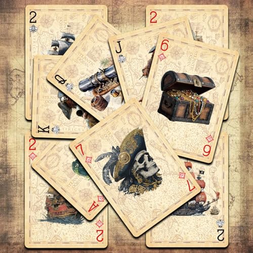 Cartas de Póker con diseño temático de piratas miniatura 6