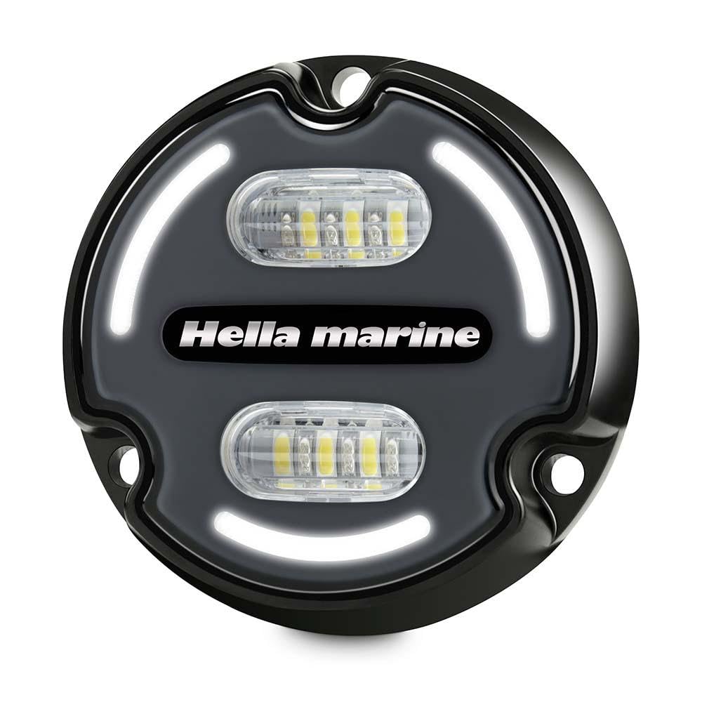 HELLA Marine Unterwasserlicht Apelo A2 Gehäuse aus Bronze 3000 Lumen Blau - Weiß - Anthrazitfarbene Linse 2LT 016 147-001