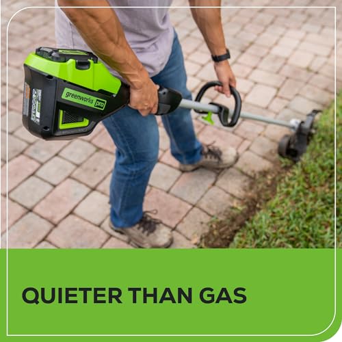 Image of Greenworks 60V 8 inch Brushless Cordless Edger with 2.0Ah Battery & Charger - Tool-Free Depth Adjustment, Lightweight Lawn Edging Tool, 4-Year Warranty
