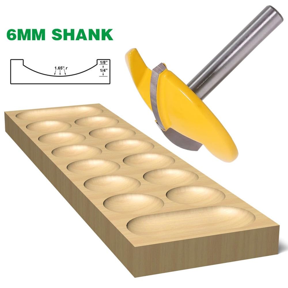 Punta per fresa a ciotola piccola con gambo da 6 mm per la lavorazione del legno, con punta in carburo, diametro 44,5 mm, altezza 44 mm, per utensili di taglio di precisione
