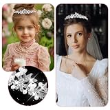 Diadem Hochzeit, Krone Kristall Tiara Abschlussball Crown Braut Stirnband Diadem Crown für Mädchen Abschlussball Geburtstag Hochzeit Party (Silber)
