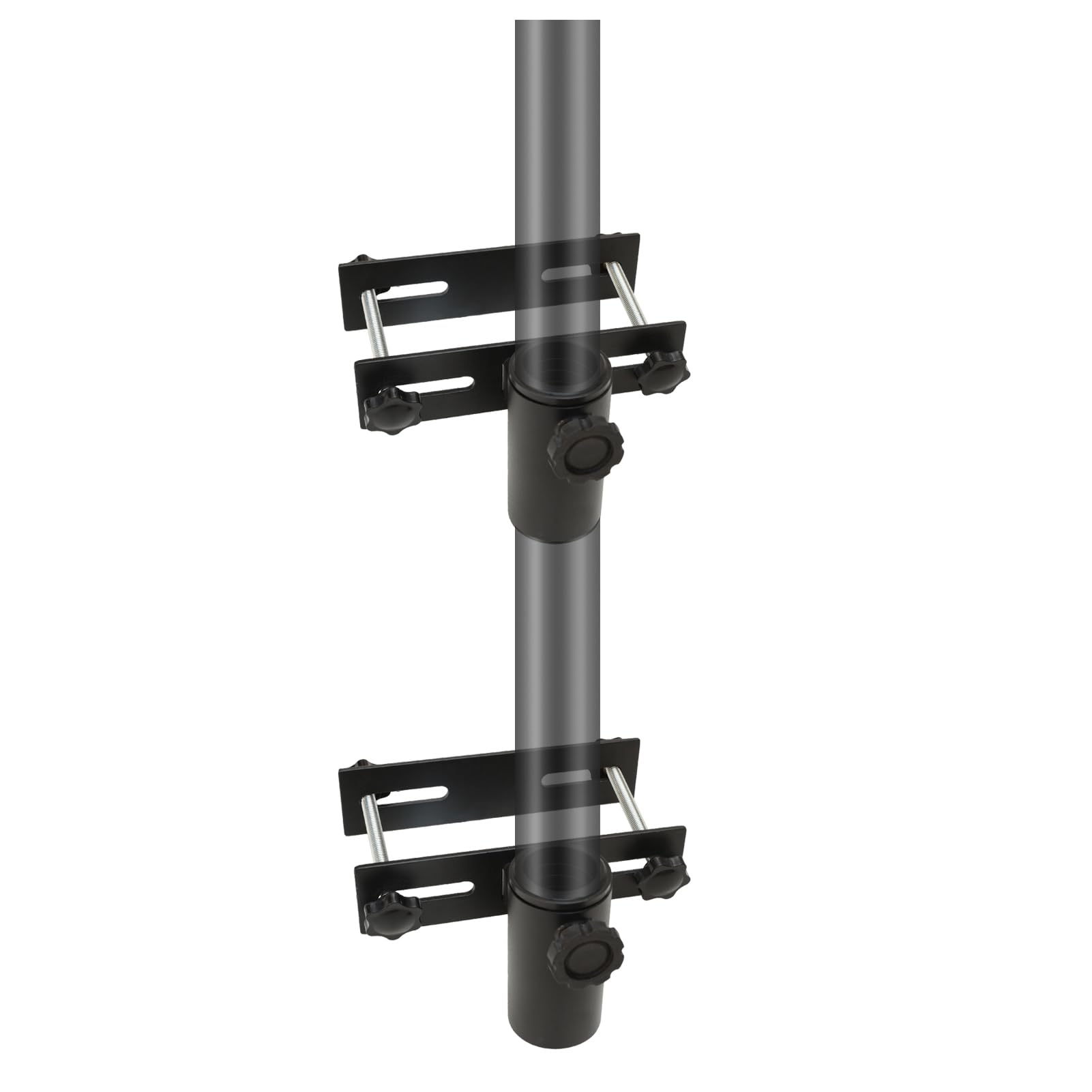 C-Hopetree Supporto per ombrellone da patio in metallo resistente, staffa di supporto regolabile per ombrellone da esterno, per montaggio su ringhiere, 2 pezzi