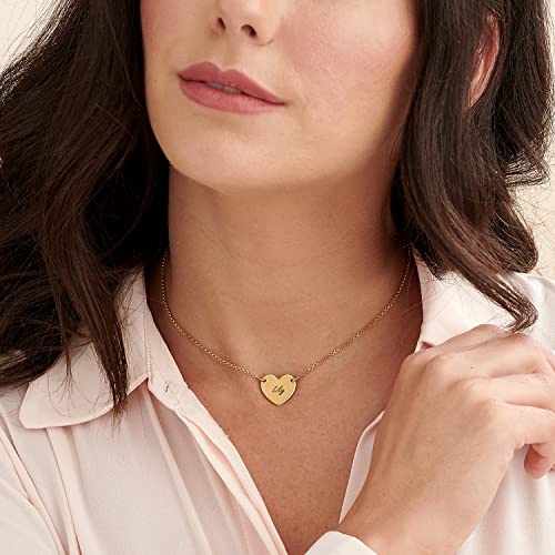 MYKA - Personalized Heart Shape Necklace with Engraved Name for Woman, Her, Mom, Girlfriend Ð Inscribed Pendant Custom Name Jewelry - Holiday Gift for Christmas, ValentineÕs Day, Love Day, MotherÕs Day / 925 Sterling Silver, Rose Gold, Gold, Vermeilpe Necklace with Engraved Name for Woman Ð Inscribed Pendant Custom Name Jewelry - Holiday Gift for Her2
