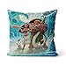 Poduszka film Moana Maui Moana Waialiki ocean poduszka nadruk lniana tkanina poduszki salon poduszka dekoracyjna kwadratowa grafika 45 x 45 cm