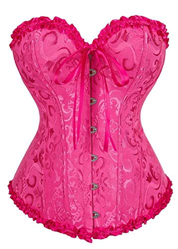 Kelvry Frauen Vollbrust Mieder Dessous Korsage Bridal Wäsche schnürt Sich Oben Satin Korsett