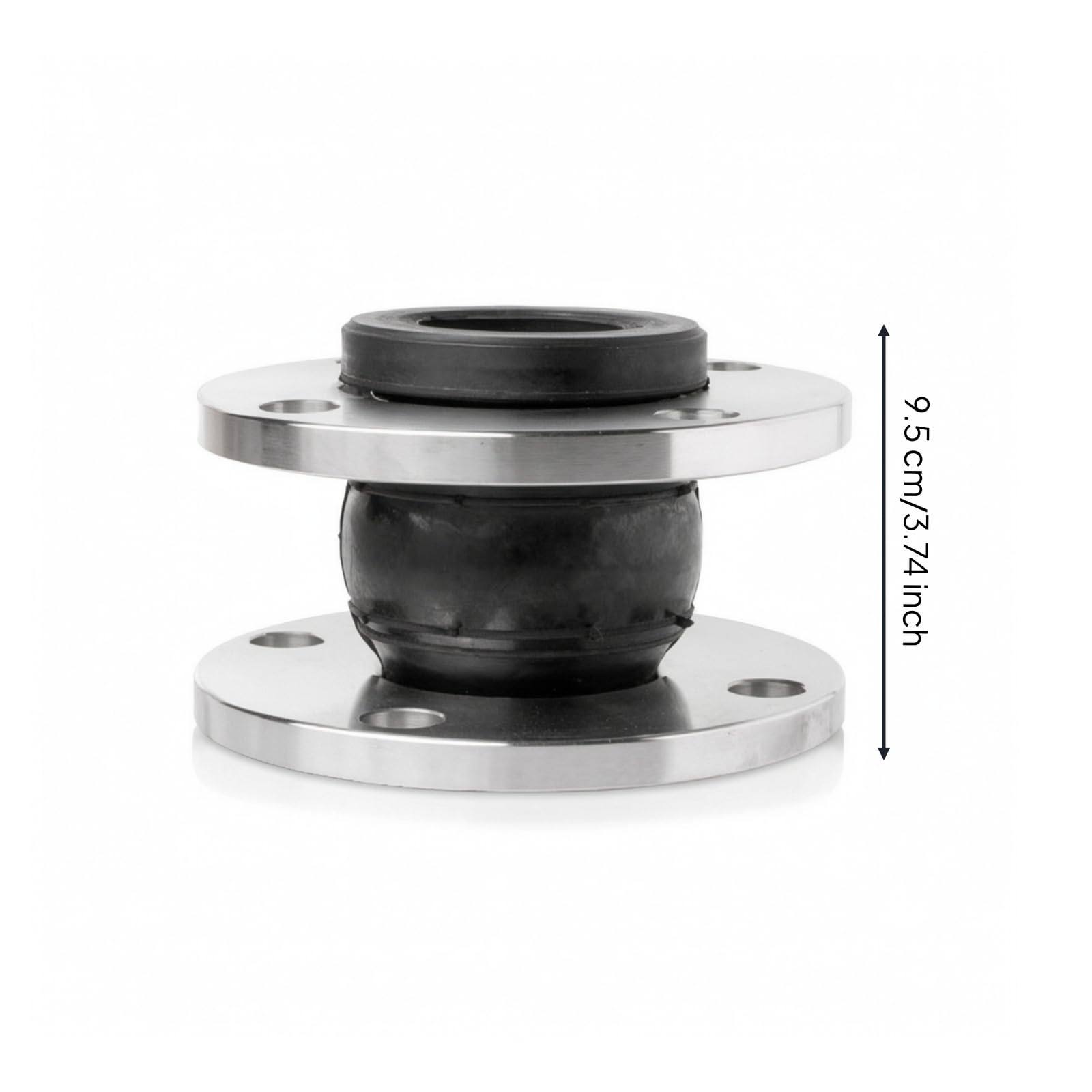 Colcolo Junta de Expansión de Goma con Bridas de Acero Inoxidable Conector Flexible de Tubería Fuelle de Goma Antivibración Dilatación y Contracción Apta para, DN25, PN16, Espesor 12.5mm