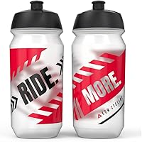KOM Cycling 500ml BPA-Free Water Bottles with Inspirational Phrases - Secure Grip, Wide Mouth, Dishwasher Safe (2-Pack)