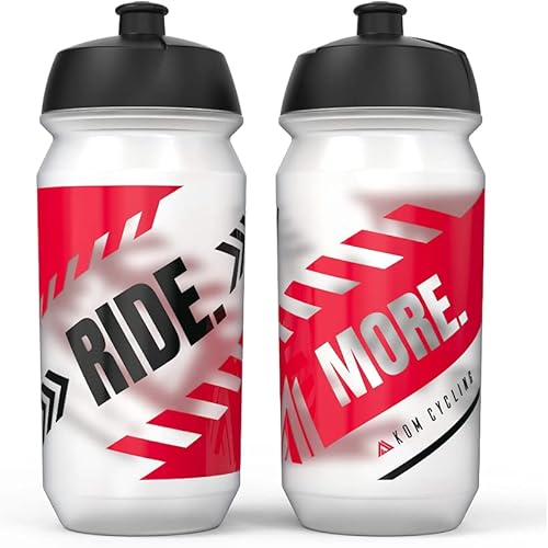 KOM Cycling Colección de botellas de agua de 16.9 fl oz (16.9 oz) Inspiración de botella de agua para ciclismo (2 botellas, paseo y más)