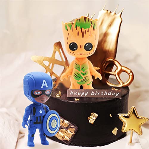 Conjunto de personagens de 6 peças, decoração de bolos desenhos animados, decoração de bolos, suprim